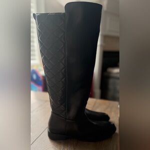 Chic Black Quilted Over the Knee Boots
